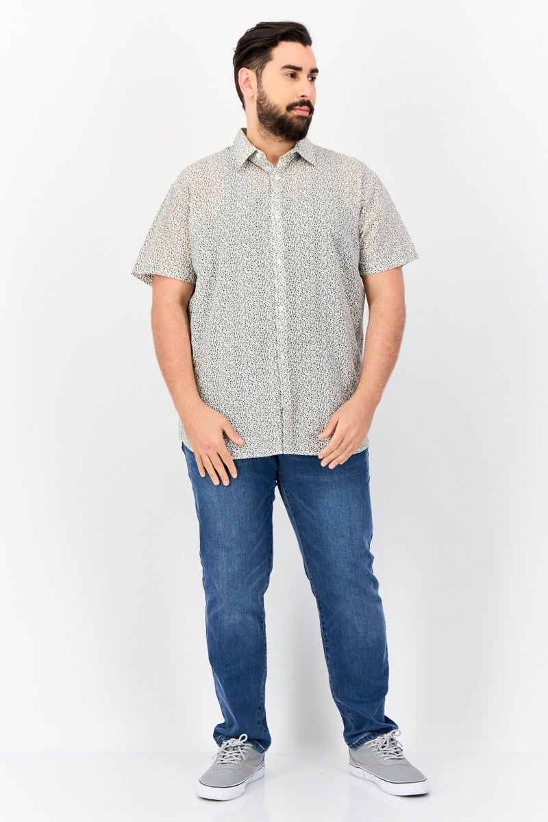 JACK & JONES قميص رجالي قصير الأكمام بتصميم زهور، ملون - Image 4