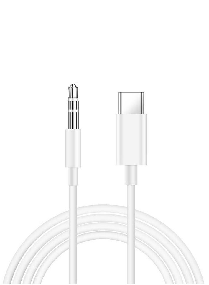 سام كابل من منفذ Type C إلى Aux مقاس 3.5 مم أبيض - Image 1