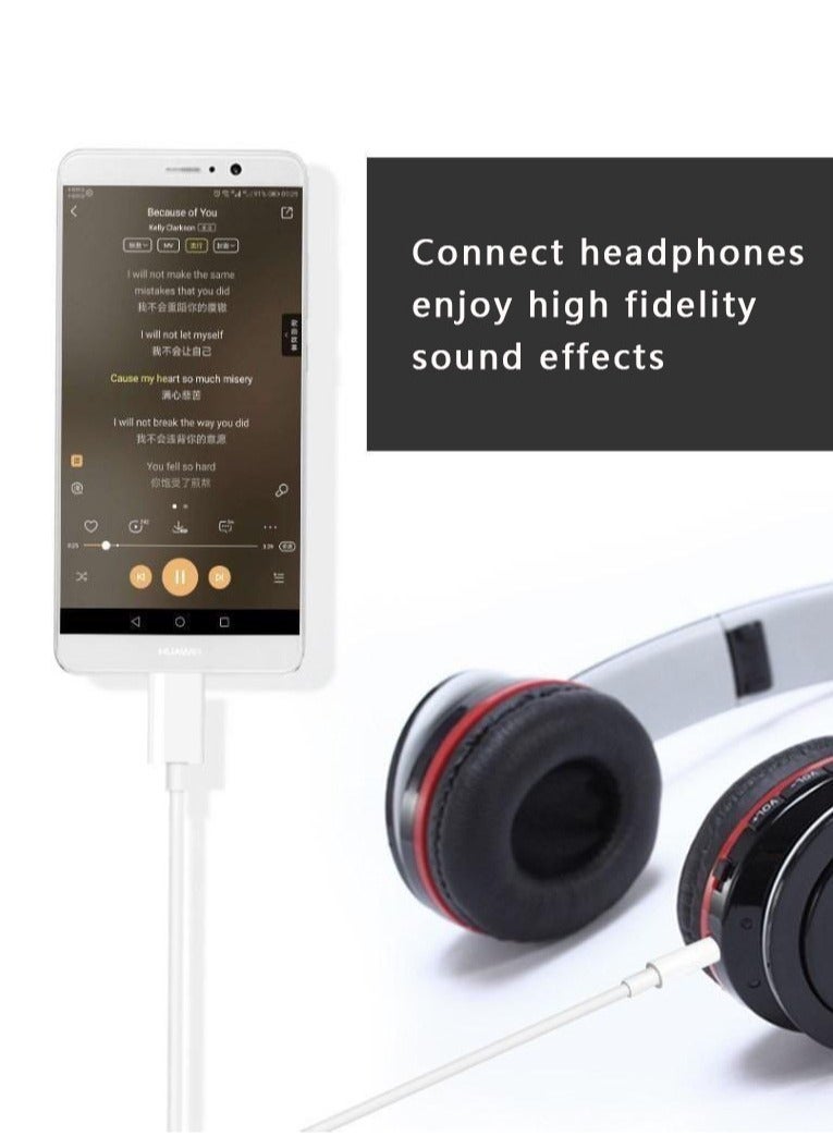 سام كابل من منفذ Type C إلى Aux مقاس 3.5 مم أبيض - Image 3