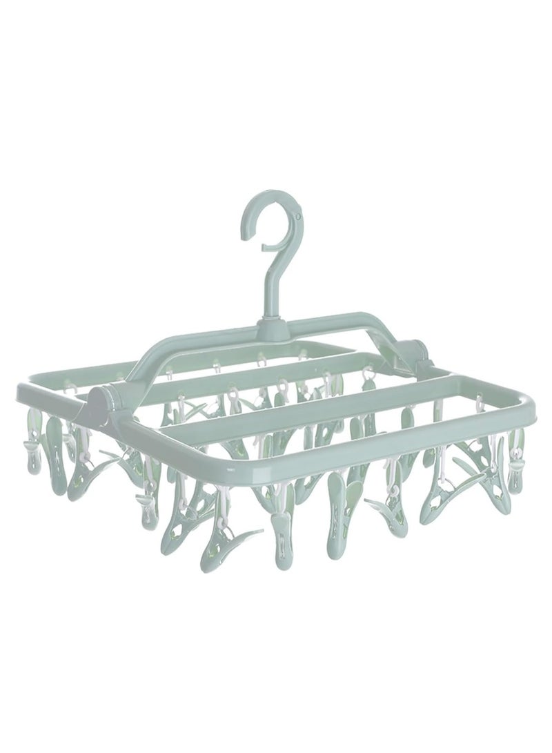 Oasisgalore Clothes Drying Racks, Foldable Laundry Drying Hanging Rack with 32 Clips, Foldable Laundry Clip - Image 1