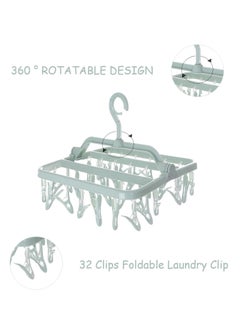 Oasisgalore Clothes Drying Racks, Foldable Laundry Drying Hanging Rack with 32 Clips, Foldable Laundry Clip  - Image 3
