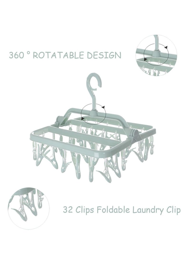 Oasisgalore Clothes Drying Racks, Foldable Laundry Drying Hanging Rack with 32 Clips, Foldable Laundry Clip - Image 3