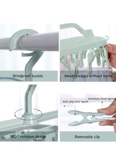 Oasisgalore Clothes Drying Racks, Foldable Laundry Drying Hanging Rack with 32 Clips, Foldable Laundry Clip  - Image 4