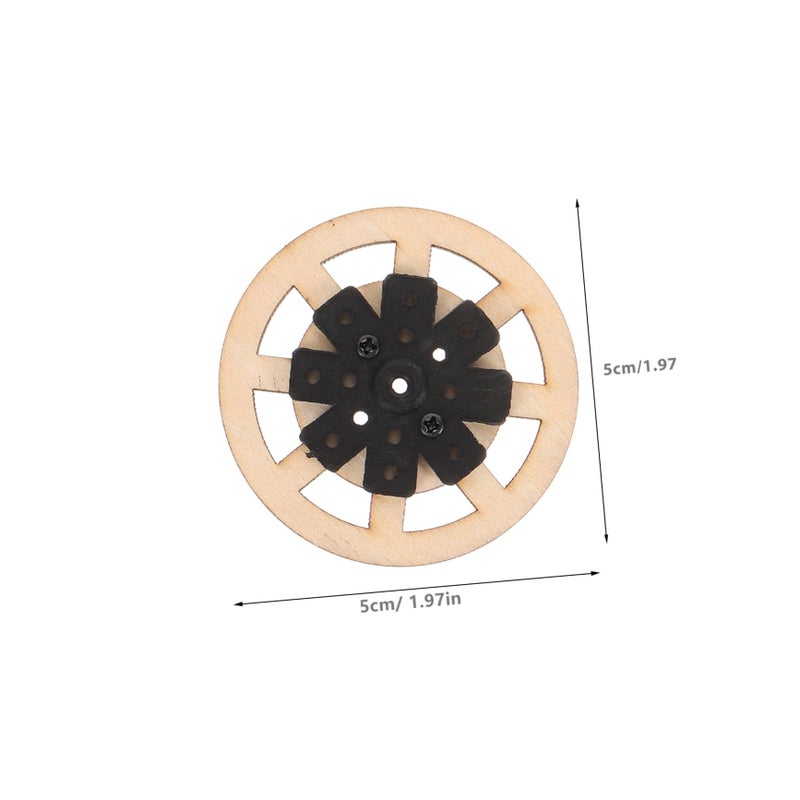 Wooden Car Wheels Replacement Set Of 4 For Model Cars Retro Style Narrow Tires - Image 3