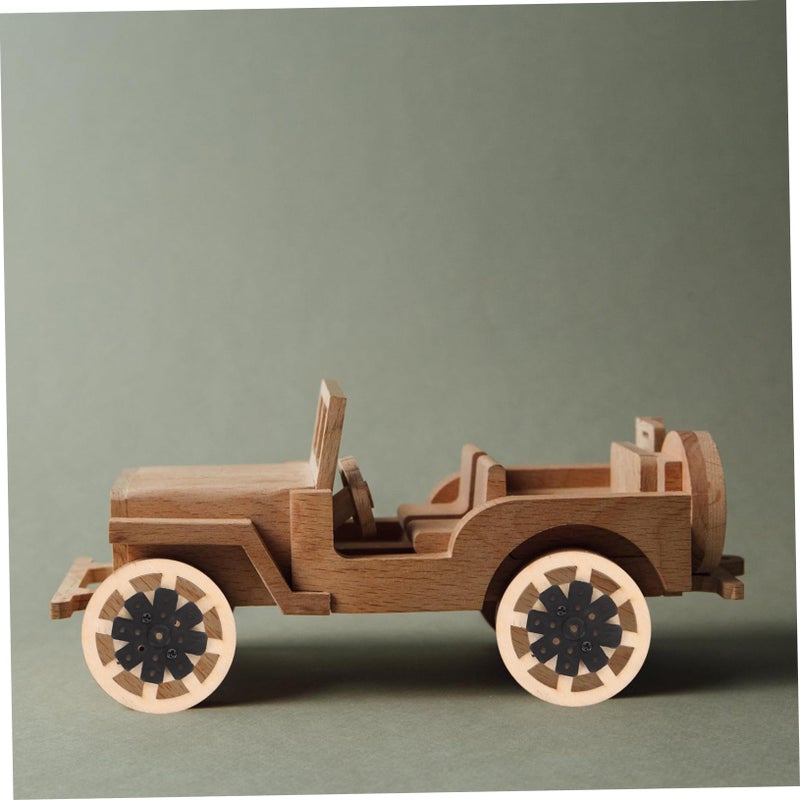 Wooden Car Wheels Replacement Set Of 4 For Model Cars Retro Style Narrow Tires - Image 4