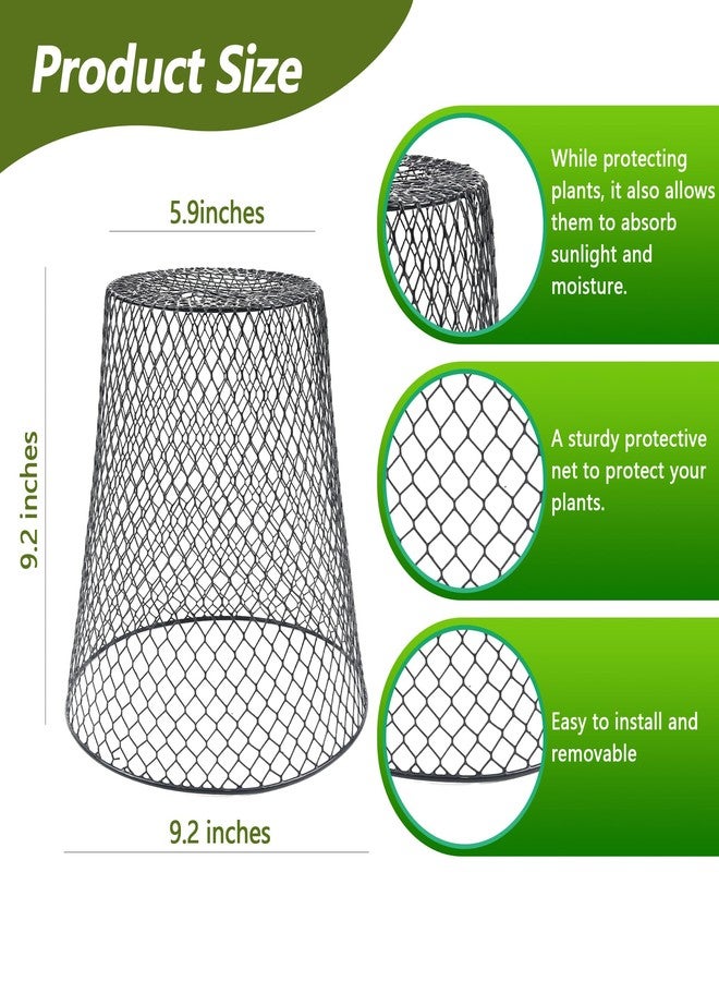 Anothera 10Pcs Chicken Wire Cloche Plant Covers, 9.2×9.2 Inches Plant Protectors from Animals, Metal Garden Plant Cages for Outdoor Plants, Keep Rabbits, Squirrels, Birds Out - Image 2