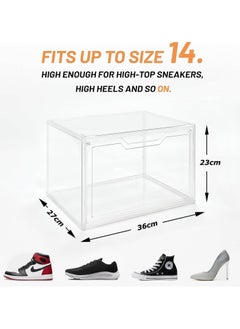 TOMSHOO Foldable Shoe Box Foldable Shoe Rack with Clear Door for Entryway Collapsible Storage Box Plastic Shoe Storage Cabinet Organizer Free Standing Shoes Container Dustproof (Clear 3PCS)  - Image 5