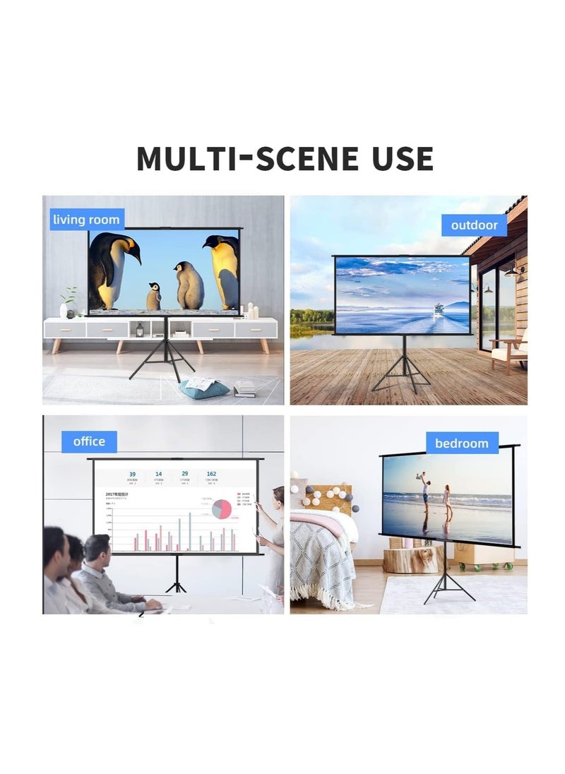 Generic Projector Screen with Stand, 84 Inch Movie Screen, 16:9 4K HD Projection Screen for Indoor Outdoor, Projector Screen and Stand with Bag for Home Theater Backyard Cinema (84)  - Image 5