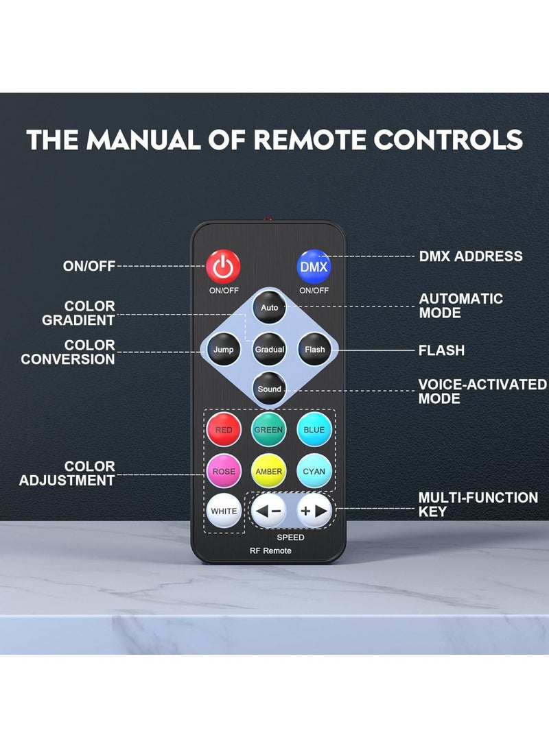 يوويل 2-Pack RGB مرحلة الإضاءة 36 LED Dj Par Lighting Uplighting للأحداث الصوت المنشط عن بعد والتحكم DMX ديسكو ضوء RGB ديسكو Par Light لحفلات الزفاف والحفلات والحفلات الموسيقية والمهرجانات متعددة الأوضاع التي تعمل بالديكور ضوء 3-Pin Plug - Image 4