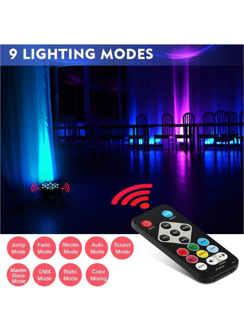 يوويل 2-Pack RGB مرحلة الإضاءة 36 LED Dj Par Lighting Uplighting للأحداث الصوت المنشط عن بعد والتحكم DMX ديسكو ضوء RGB ديسكو Par Light لحفلات الزفاف والحفلات والحفلات الموسيقية والمهرجانات متعددة الأوضاع التي تعمل بالديكور ضوء 3-Pin Plug - Image 5