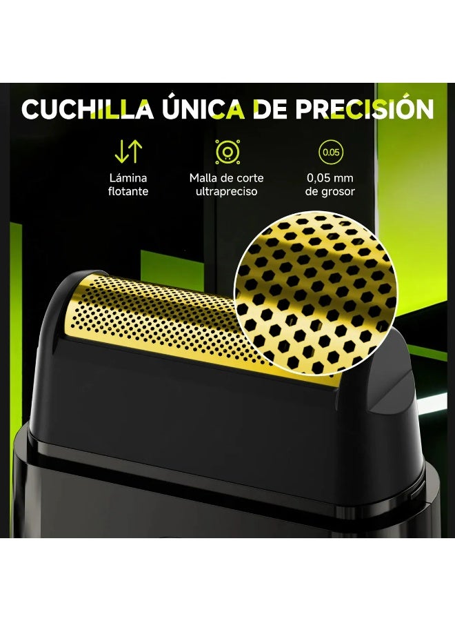 إنشن ماكينة الحلاقة ذات الرقائق المعدنية، ماكينة الحلاقة الترددية الصغيرة، ماكينة الحلاقة المدمجة تبسط الحياة، والحلاقة في أي وقت وفي أي مكان، مع 60 دقيقة من التشغيل اللاسلكي. قابل لإعادة الشحن عبر USB، وسهل الحمل، وهو الرفيق المثالي للمنزل والسفر، وهدية مثالية. - Image 2