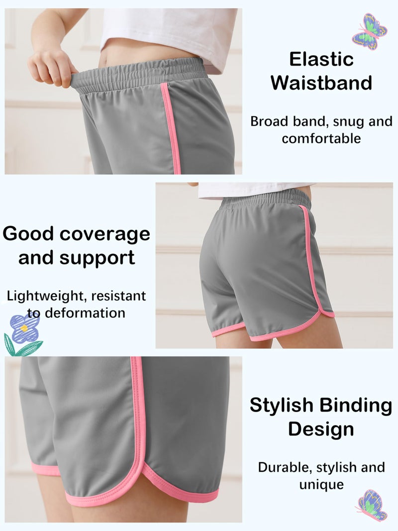Resinta 4 Pack Youth Girls Athletic Shorts Quick Dry Soccer Shorts Big Girl Summer Sports Shorts for Running Dance Yoga - Image 4