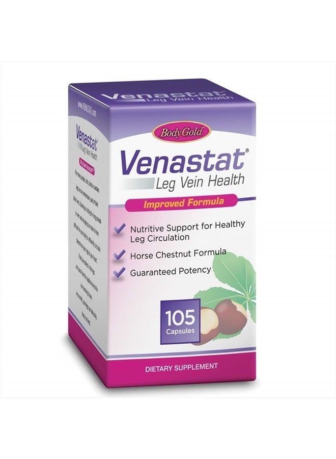 Body Gold Venastat Leg Vein Health, Bonus Pack 60+45, Capsules, 105 ea (105 CT) - Image 1