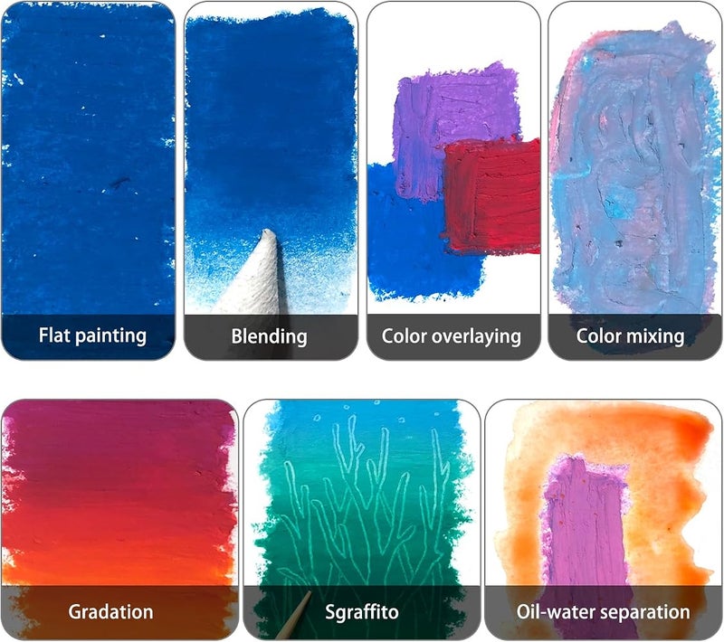 Artecho Metallic Oil Pastels Set of 12 Colors, Soft Oil Pastels for Art Painting, Drawing, Blending (10 x 70 mm) - Image 5