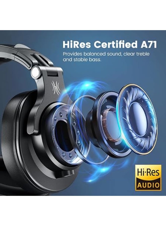 OneOdio A71 Hi-Res Wired Studio Recording Headphones - Over-Ear Professional DJ Monitoring & Mixing Headphones with SharePort & Dual-Jack Cables (Black) - Image 2