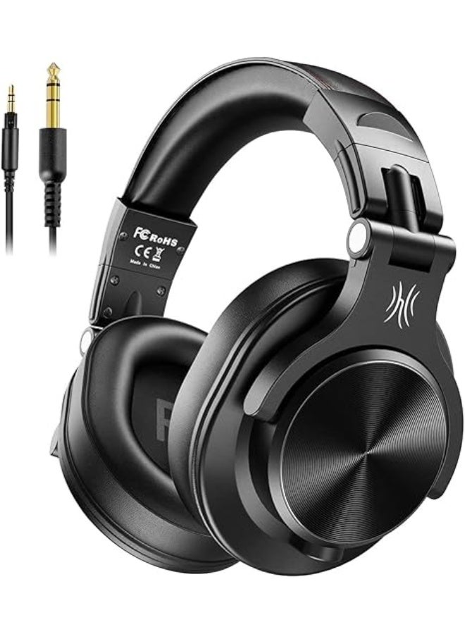 OneOdio A71 Hi-Res Wired Studio Recording Headphones - Over-Ear Professional DJ Monitoring & Mixing Headphones with SharePort & Dual-Jack Cables (Black) - Image 1