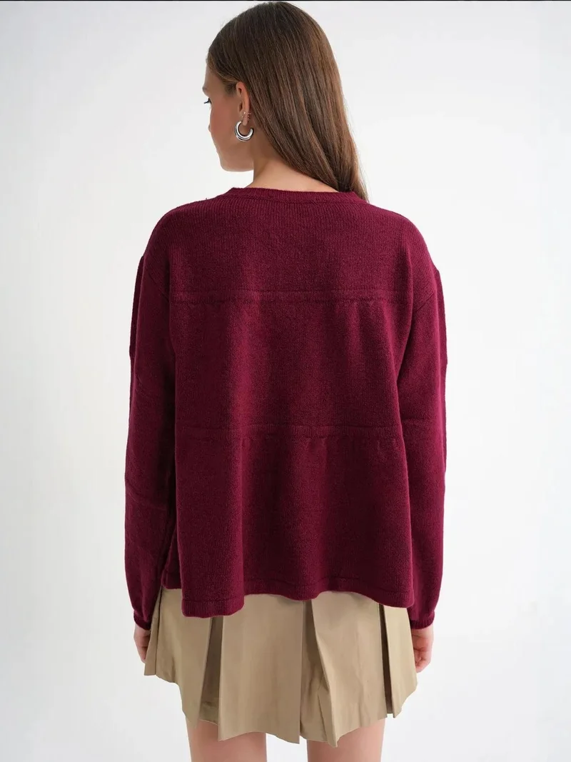 MixRay Mixray Tie-Detail Loose Knit Sweater