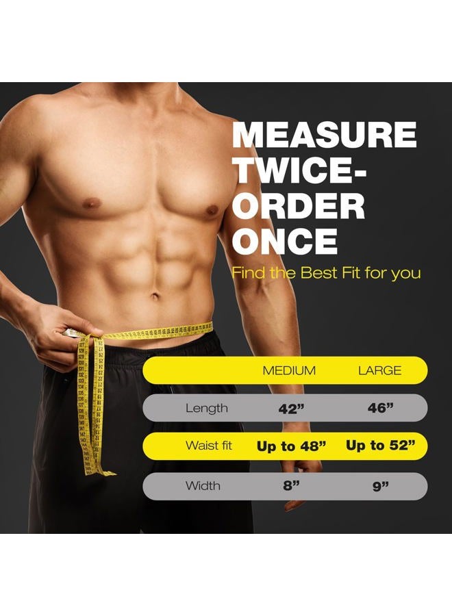 ActiveGear Premium Waist Trimmer Belt Slim Body Sweat Wrap for Stomach and Back Lumbar Support, Large: 9" x 46" - Yellow - Image 4