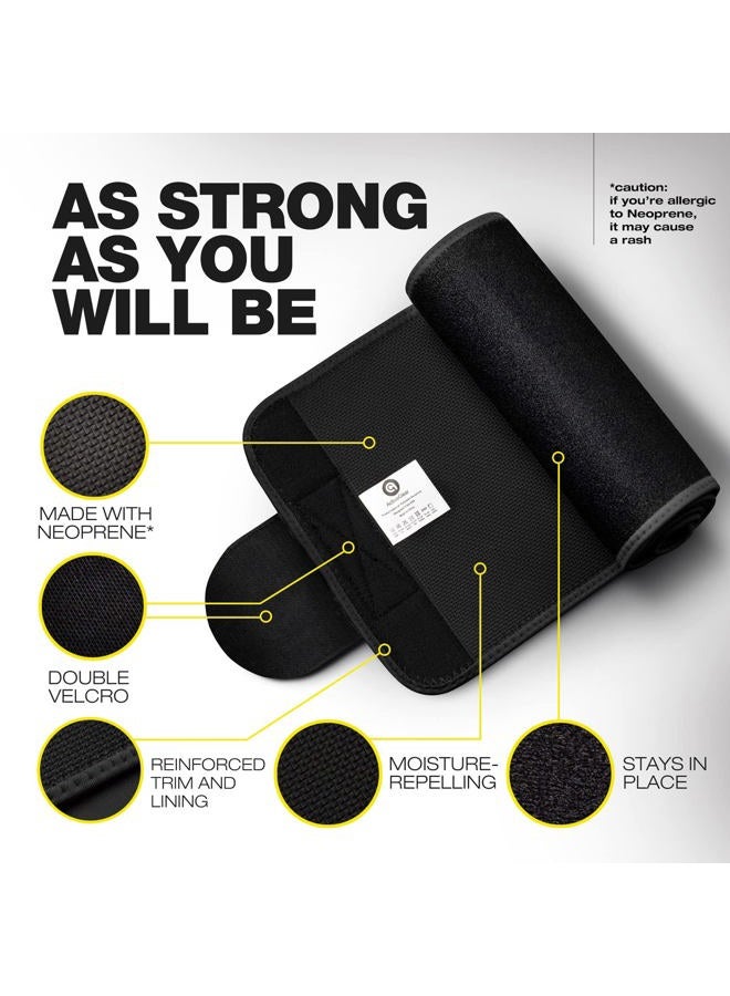 ActiveGear Premium Waist Trimmer Belt Slim Body Sweat Wrap for Stomach and Back Lumbar Support, Large: 9" x 46" - Yellow - Image 2