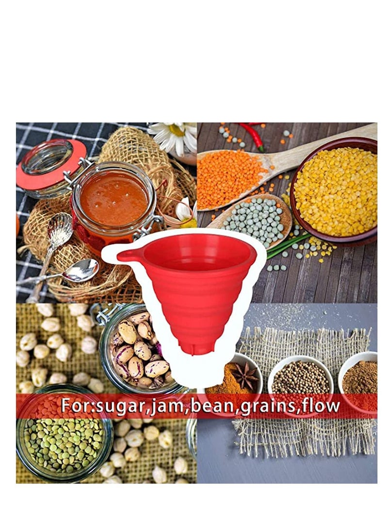 SYOSI - Canning Jar Lifter, Nonslip Handle Stainless Steel Tongs and Silicone Collapsible Funnel Foldable Large Canning Jar Funnel for Wide Mouth and Regular Jars for Home Kitchen - Image 1