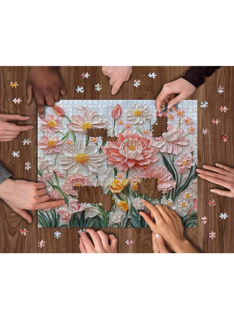 1000 puzzles,3D flower theme,challenge puzzles - Image 3