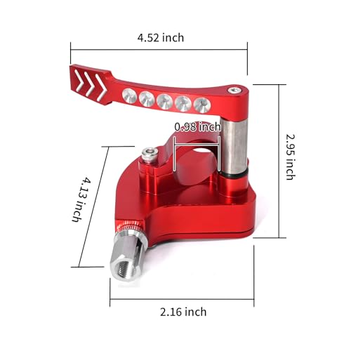 EATAKWARD 7/8" 22mm Universal Billet Throttle Thumb Assembly, ATV Throttle Lever Thumb Controller, Replacement for Yamaha Suzuki Polaris Can-Am Kawasaki Honda Arctic Cat KYMCO Dirt Bike ATV Quad, Red - Image 2