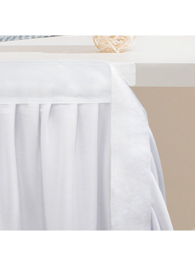 White Polyester Table cloth for Rectangle Tables 183x76cm,  Ruffle Table Cloth for Birthday Party Banquet Wedding Baby Shower - Image 3
