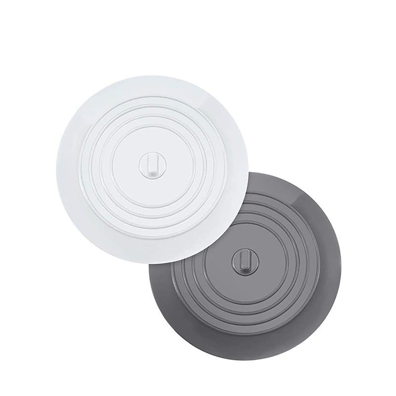 SOLARAE 6 Inches Silicone Tub Stopper Drain Stopper, Silicone Bath Plug Tub Stopper White Drain Plug for Kitchens, Bathrooms and Laundries - Image 1