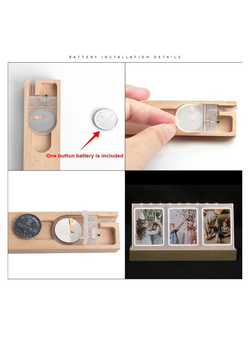 Desktop Decor 3 in 1 3 inch Photo Frame Acrylic LED Light Photo Table Instant Film Camera For Fujifilm Instax mini  - Image 5
