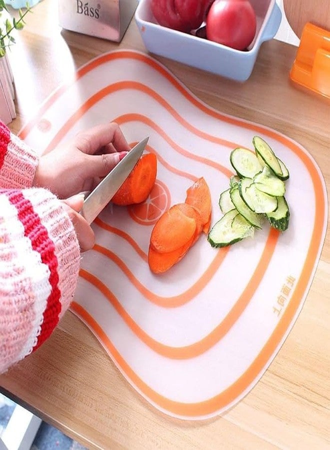 Newvent® 2Pcs Flexible Non Slip Cutting Mat for Kitchen, Food Grade Plastic Chopping Board Sheet for Fruits, Vegetables & Meat, Reusable Foldable Easy Clean Cutting Pad (Multi Color) - Image 3