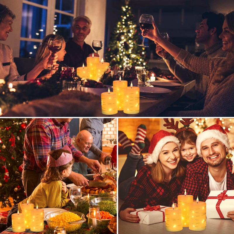 Neoglint Flameless Candle Lights: Ivory White Paraffin Wax With 2 Switchable Lighting Modes - Timer Function Twisted String Lights for Candlelight Dinner, Meditation, Sleep - Image 5