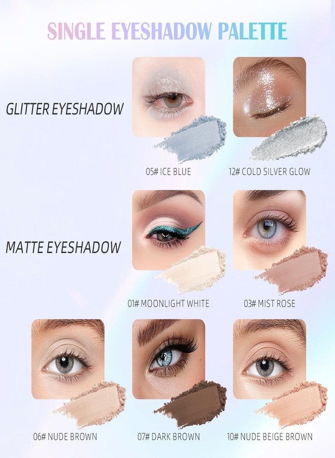 Euphily Single Matte Eyeshadow Palette, Moonlight White Eye Shadow Makeup for Women, Smooth Eye-Shadow Powder with Lightweight & Blendable Formula for Daily Eye Shadow Palette Fairy Makeup #01 - Image 4