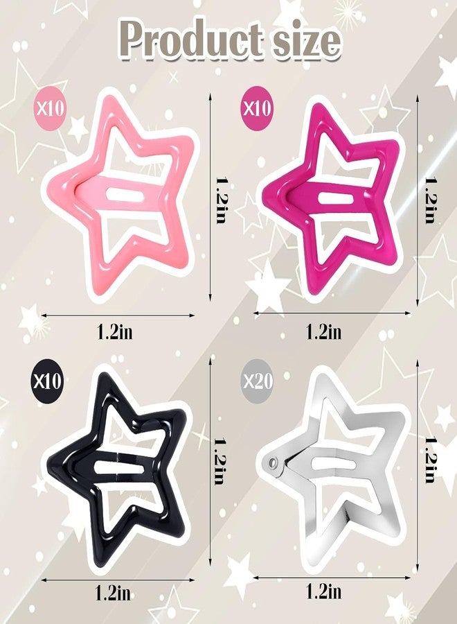 Rinpoche Colorful Mini Tic Tac Snap Side Pins Non Slip Metal Barrettes Star Hair Accessories Pin Clip for Babies Girl's (Multicolor) (Pack Of 10) - Image 3