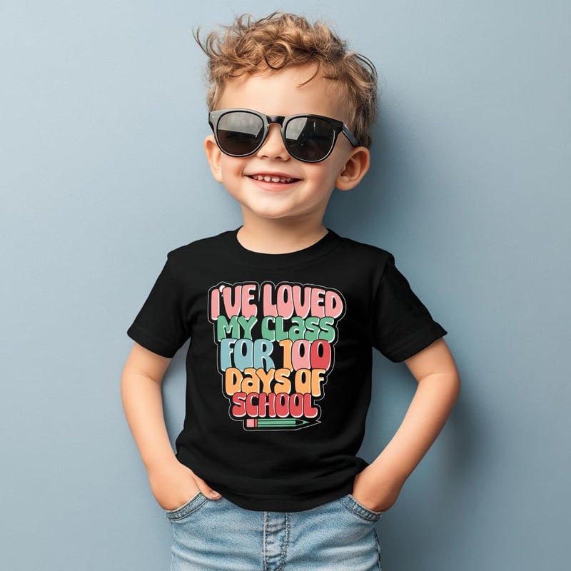 cheerilulu Toddler 100 Day of School Shirt for Boys Kid Grils, My Happy 100th Day of School T Shirt, Cotton Blend, Funny Design :4-7T - Image 4