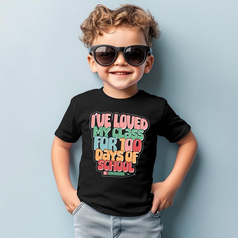 cheerilulu Toddler 100 Day of School Shirt for Boys Kid Grils, My Happy 100th Day of School T Shirt, Cotton Blend, Funny Design :4-7T - Image 2