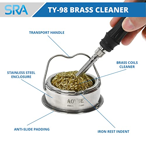 Aoyue Soldering Iron Tip Cleaner with Brass wire sponge, no water needed (TY-98) - Image 3