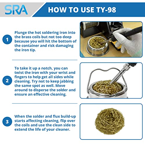 Aoyue Soldering Iron Tip Cleaner with Brass wire sponge, no water needed (TY-98) - Image 5