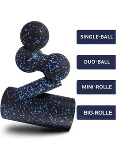 Arabest Fitness Yoga Equipment Foam Roller - 4 in 1 High Density Foam Roller Set， Leg Back Neck Pain and Muscle Exercise, Yoga Foam Roller for Physical Therapy Core Pain Relief Deep Tissue Massage  - Image 2