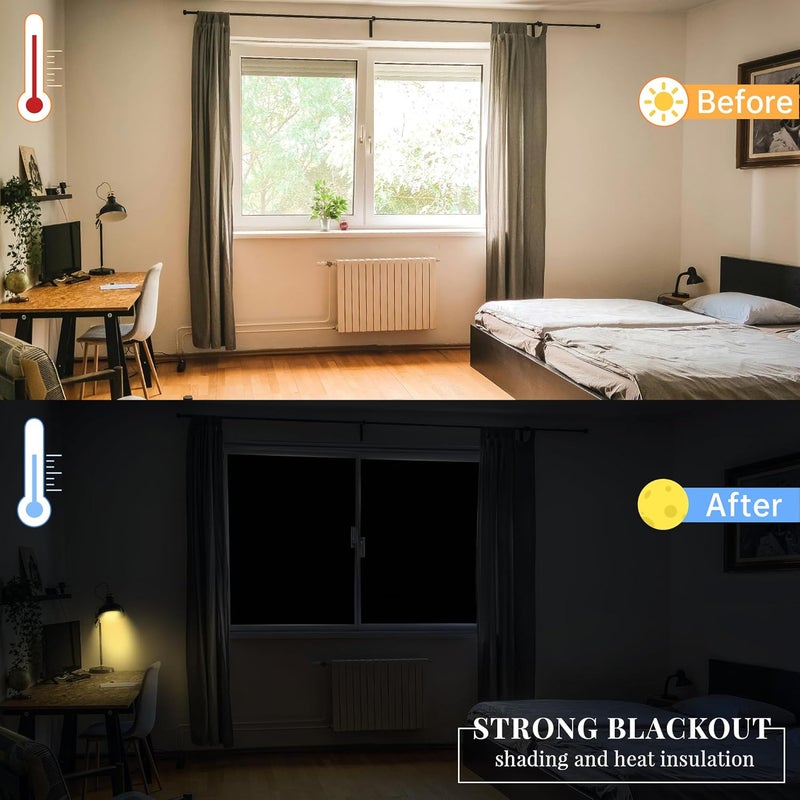bemece Portable Blackout Blinds-400x145cm, Portable Blackout Shades, 100% Blackout Blind Curtain, No Drill and Cut to Any Size, Fit for Nursery, Home, Travel, Office - Image 3