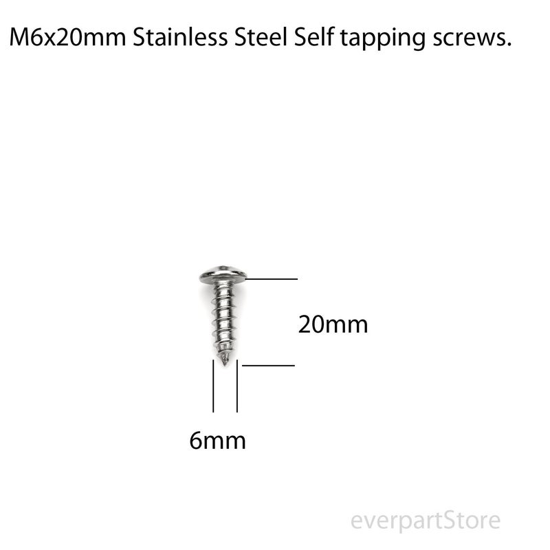 LFPartS Stainless Steel Screws Fasteners for License Plates, Frames, and Covers on Domestic Cars, Trucks, Vans, SUVs - Rustproof, Self Tapping Mounting Bolts Screws + Chrome Caps - Image 2