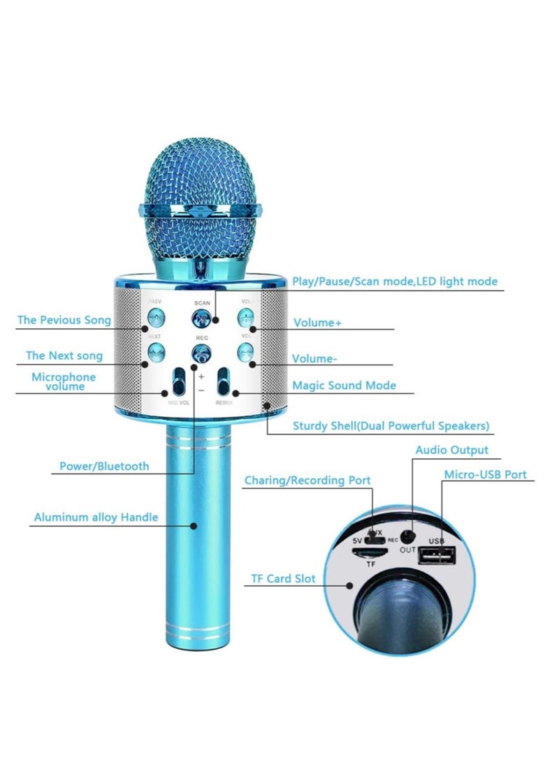 Wireless Bluetooth Karaoke Microphone Machine,Portable Handheld Karaoke Bluetooth Handheld Karaoke Speaker Player Machine for Kids Adults Home KTV Party for Android/Iphone/Ipad/Pc Girl Boy - Image 2