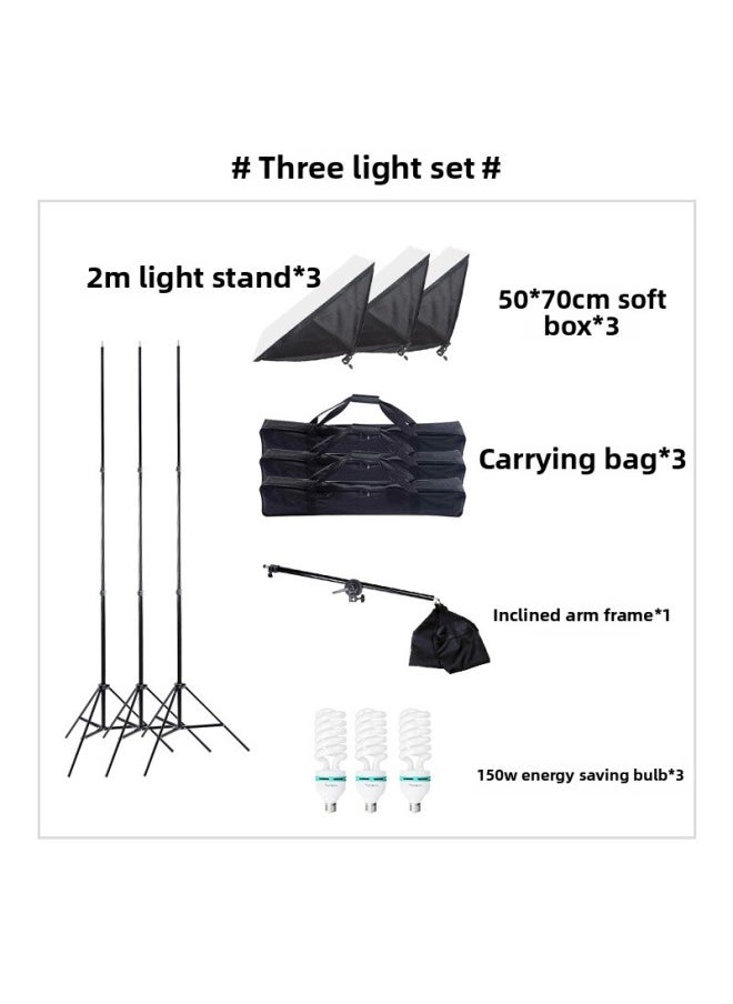 Generic Led Studio Small Soft Light Photography Lamp Set Indoor Still Life Products Shooting Lighting Lamp A Generation Of Hair-Light Source Color:Three-light Package  - Image 1