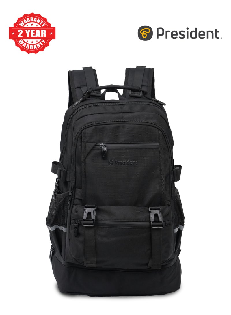 PRESIDENT Premium Daily Backpack Waterproof, Fits 20” Laptop, Lightweight & Durable Travel Backpack for Work, Study & Daily Use (Black) MODEL-BPP7017 - Image 1