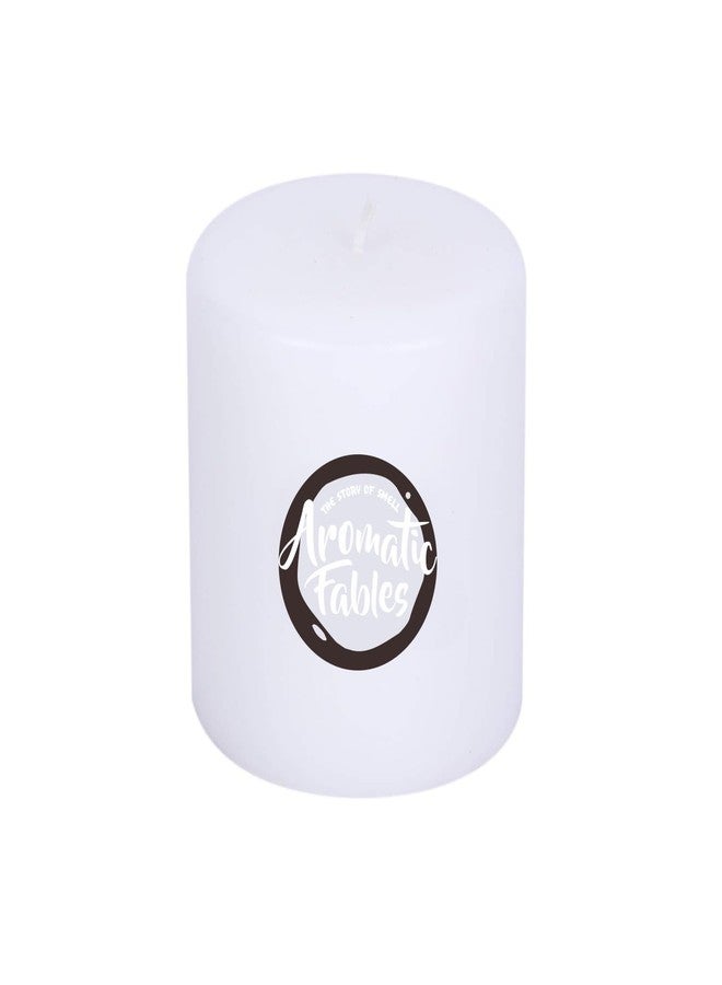 FIRSTROW Aromatic Fables Scented Set of 2 Rustic Texture Pillar Candle 3 inch Set | Decorative Rustic Candles Natural Set Ideal for Wedding, Home Decor and Gifting (White) - Image 3