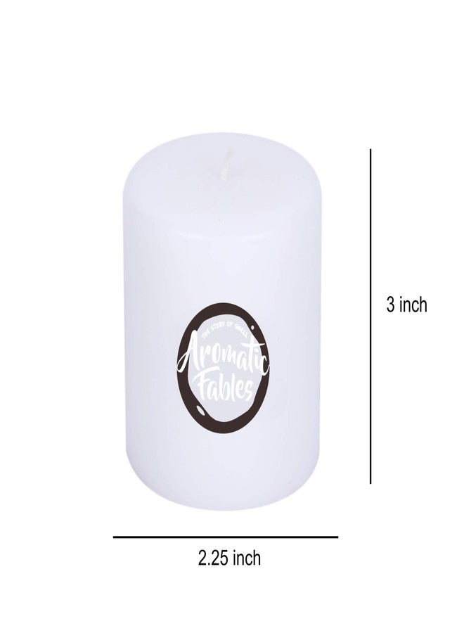 FIRSTROW Aromatic Fables Scented Set of 2 Rustic Texture Pillar Candle 3 inch Set | Decorative Rustic Candles Natural Set Ideal for Wedding, Home Decor and Gifting (White) - Image 4