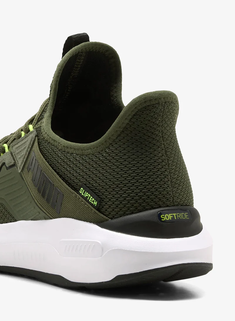 Puma Moss Veil-PUMA Black-Lime Squeeze Softride Enzo 5 Slip Tech for Men | Best Price UAE
