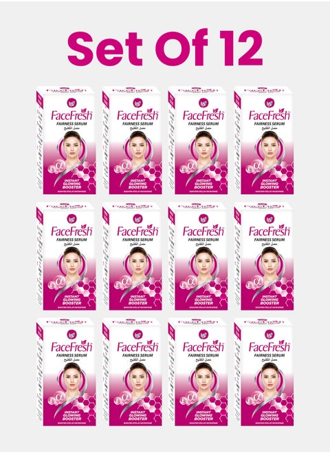 Set of 12 Fairness Face Serum - Alpha Arbutin & Glutathione, Brightening & Glowing Skin, Clears Dark Cells, Best for Dry Skin but can use for All Skin Types 3ml