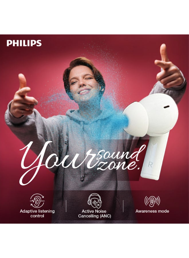 Philips TAT3559WT 3000 Series True Wireless Earbuds – Premium White Finish, Powerful Sound, Extended Playtime White - Image 3