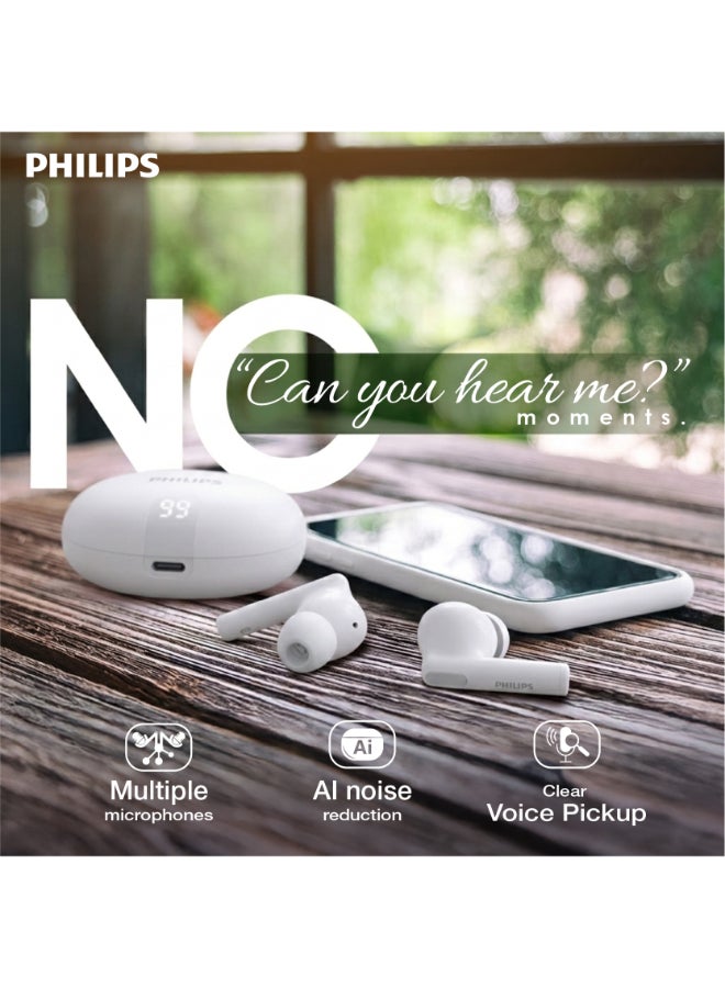 Philips TAT3559WT 3000 Series True Wireless Earbuds – Premium White Finish, Powerful Sound, Extended Playtime White - Image 5