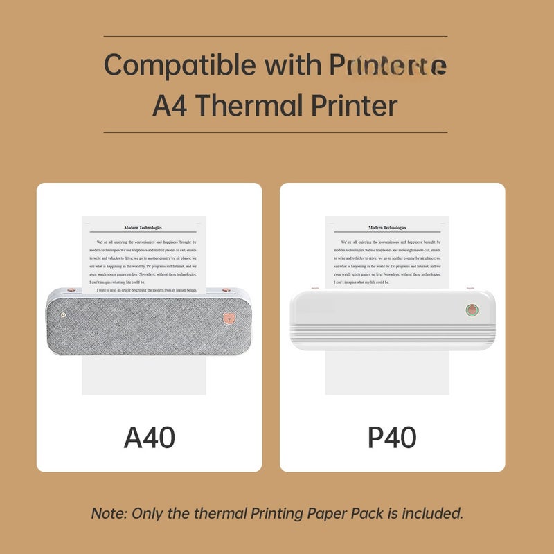 Peripage A4 Thermal Paper Single-Sided Printing Paper Continuous Folding 210x297mm (8.26x11.69 Inches) 100 Sheets Suitable For Peripage A40 P40 Thermal Printer, Very Suitable For Photo And Image Reception - Image 5